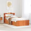 vidaXL Estructura cama con cabecero madera pino marr&oacute;n cera 100x200 cm