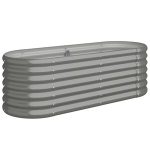 vidaXL Jardinera arriate acero galvanizado gris 114x40x36 cm
