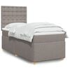 vidaXL Cama box spring con colch&oacute;n tela gris taupe 90x200 cm