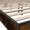 vidaXL Estructura cama madera ingenier&iacute;a metal roble ahumado 120x200cm