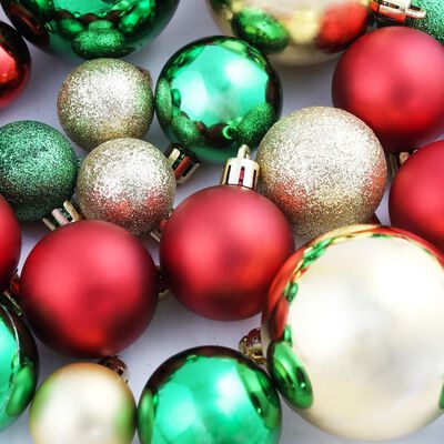 Bolas de Navidad 100 unidades rojo/dorado/verde