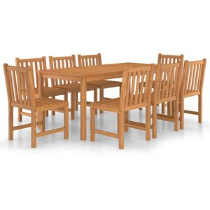 vidaXL Conjunto de comedor de jard&iacute;n de 9 piezas, 180 x 90 cm, madera maciza de teca