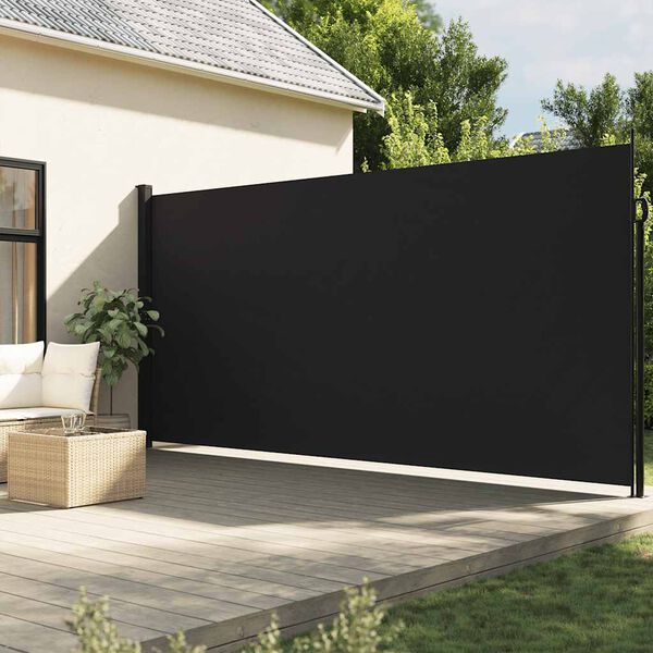 vidaXL Toldo lateral retráctil negro 200x600 cm