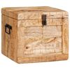 vidaXL Caja de Almacenamiento Marrón Madera de mango maciza