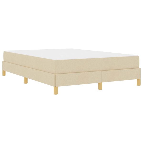 vidaXL Cama tipo Box Spring con colch&oacute;n Crema 160 x 200 cm tela