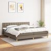 vidaXL Cama box spring con colch&oacute;n tela gris taupe 200x200 cm