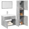 vidaXL Set muebles de ba&ntilde;o 2 piezas madera contrachapada gris hormig&oacute;n