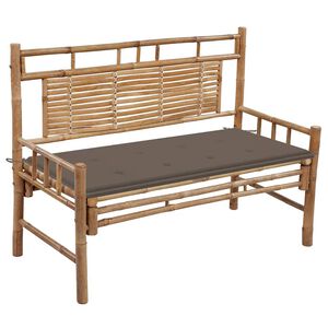 vidaXL Banco de jard&iacute;n con coj&iacute;n bamb&uacute; 120 cm
