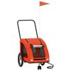 vidaXL Remolque de bicicleta mascotas hierro tela Oxford naranja