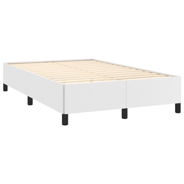 vidaXL Estructura de cama sin colchón cuero sintético blanco 120x200cm