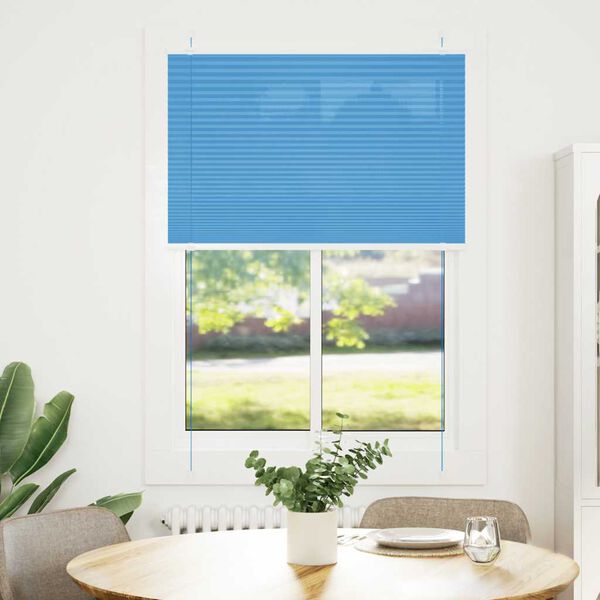vidaXL Estor Plisado azul 90x150 cm Tela Ancho 89,4 cm Poli&eacute;ster