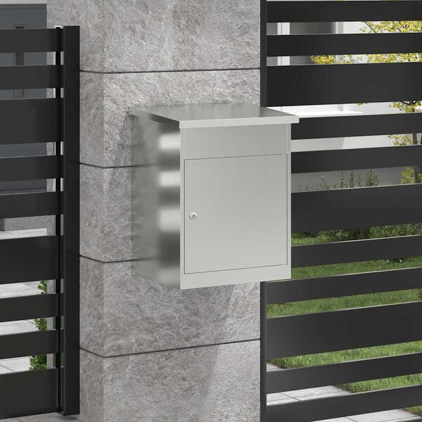 vidaXL Caja de entrega de paquetes con puerta Negro 47.5 x 38 x 59 cm