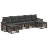 vidaXL Conjunto de sof&aacute;s de jard&iacute;n 7 uds. Gris y Gris Oscuro