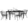 vidaXL Conjunto de Comedor de Jard&iacute;n 5 pcs Negro rat&aacute;n sint&eacute;tico