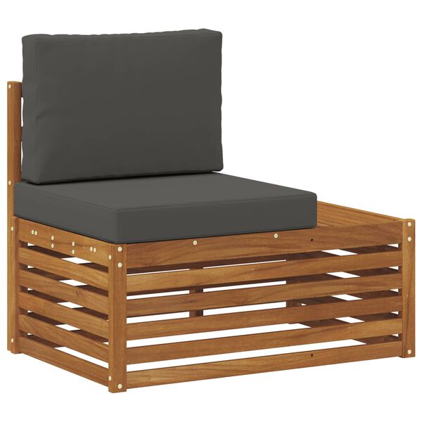 vidaXL Conjunto de sof&aacute;s de exterior 3 Pieza Natural y Antracita