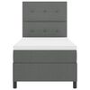vidaXL Cama tipo Box Spring con colch&oacute;n Gris oscuro 90 x 200 cm tela