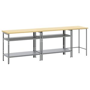 vidaXL Conjunto de banco de trabajo 3 uds. Beige y gris