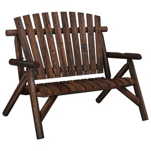 vidaXL Banco de jard&iacute;n de 2 plazas madera maciza abeto 119x85x98 cm