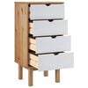 vidaXL Cajonera OTTA madera maciza de pino marr&oacute;n y blanco 45x39x90 cm