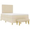 vidaXL Cama tipo Box Spring con colch&oacute;n Crema 120 x 200 cm tela