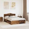 vidaXL Estructura de cama con cabecera Madera vieja 140 x 190 cm