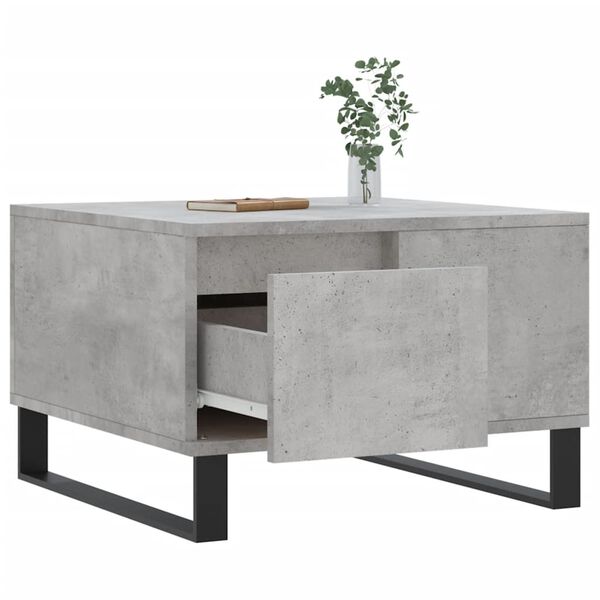 vidaXL Mesa de centro madera contrachapada gris hormig&oacute;n 55x55x36,5 cm