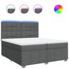 vidaXL Cama box spring con colch&oacute;n tela gris oscuro 200x200 cm