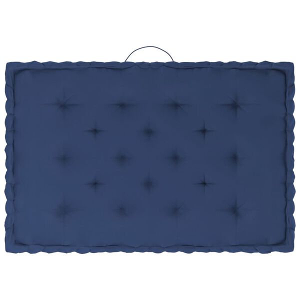 vidaXL Cojines para palets de suelo 3 uds algod&oacute;n azul marino claro