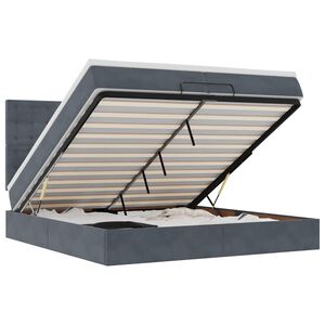 vidaXL Estructura cama otomana colchones terciopelo gris oscuro