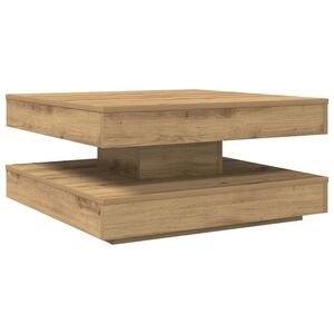 vidaXL Mesa de centro giratoria 360 grados roble artisan 70x70x34,5 cm