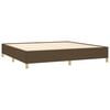 vidaXL Cama box spring con colch&oacute;n tela marr&oacute;n oscuro 200x200 cm