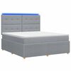 vidaXL Cama de muelles con LED y colch&oacute;n Gris Claro 160 x 200 cm Tela