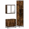 vidaXL Set de muebles ba&ntilde;o 3 pzas madera contrachapada roble ahumado