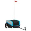 vidaXL Remolque para bicicleta hierro negro y azul 30 kg