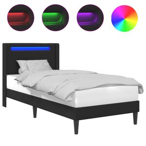 vidaXL Estructura de cama Negro 90 x 190 cm Cuero sint&eacute;tico