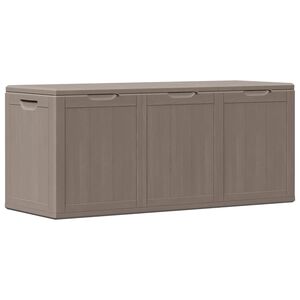 vidaXL Caja de almacenaje para jard&iacute;n 270 L PP aspecto madera marr&oacute;n