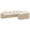 vidaXL Set de sof&aacute;s de jard&iacute;n 9 pzas con cojines rat&aacute;n sint&eacute;tico beige