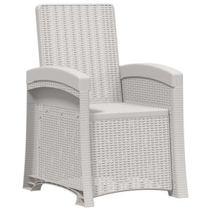 vidaXL Sill&oacute;n de jard&iacute;n reclinable imitaci&oacute;n rat&aacute;n Blanco PP