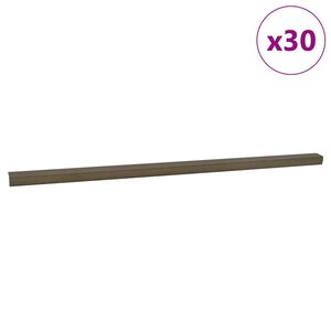 vidaXL Mamperlanes 30 pcs Marr&oacute;n 67 x 3 x 2 cm Aluminio