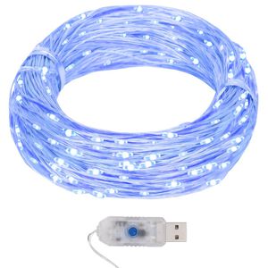 vidaXL Guirnalda de micro luces LED 8 funciones 40 m 400 LED azul