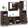 vidaXL Set de muebles baño 4 pzas madera contrachapada roble marrón
