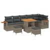 vidaXL Conjunto de sof&aacute;s de jard&iacute;n 9 uds. Gris rat&aacute;n sint&eacute;tico