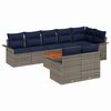 vidaXL Conjunto de sof&aacute;s de jard&iacute;n 9 uds. Gris rat&aacute;n sint&eacute;tico