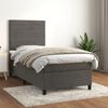 vidaXL Cama box spring con colch&oacute;n terciopelo gris oscuro 100x200 cm