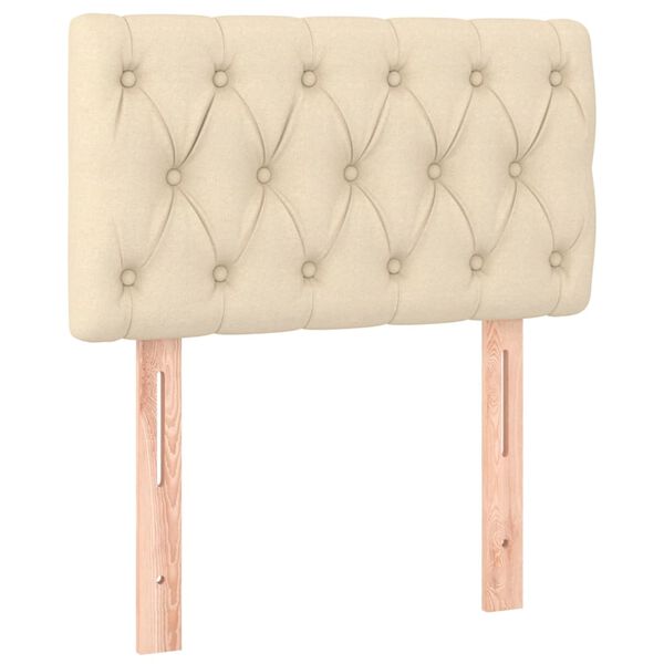 vidaXL Cabecero con LED de tela color crema 80x7x78/88 cm