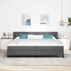 vidaXL Cama tipo Box Spring con colch&oacute;n Gris oscuro 200 x 200 cm tela