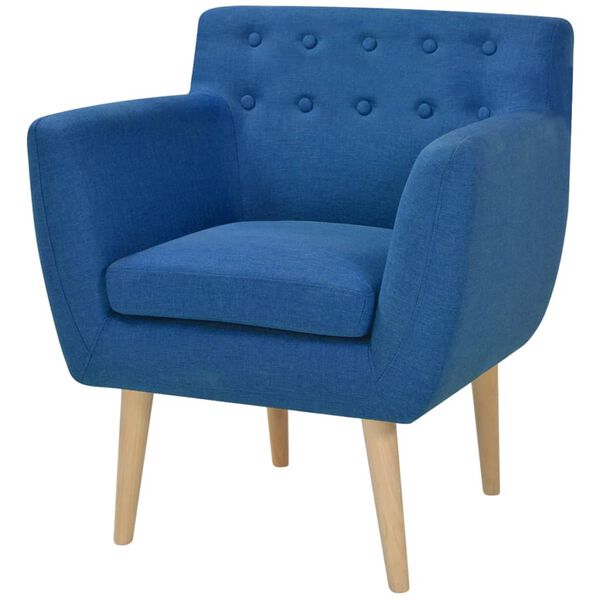 vidaXL Sillón de tela azul