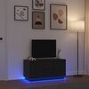 vidaXL Mueble de TV con luces LED roble negro 100x41x50 cm