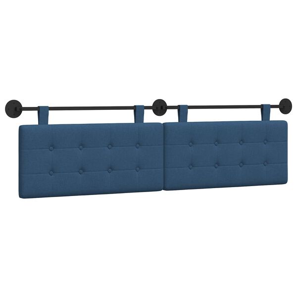 vidaXL Cabecera Colgante Montaje en la pared Azul 190 x 55 x 5 cm tela