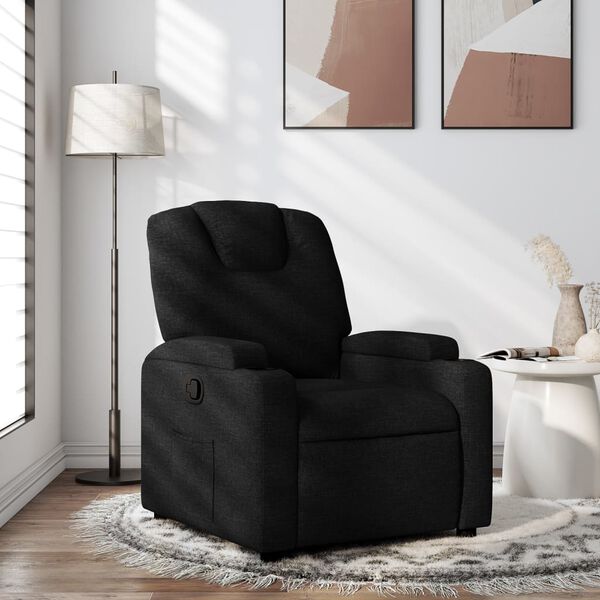 vidaXL Sillón reclinable de tela negra